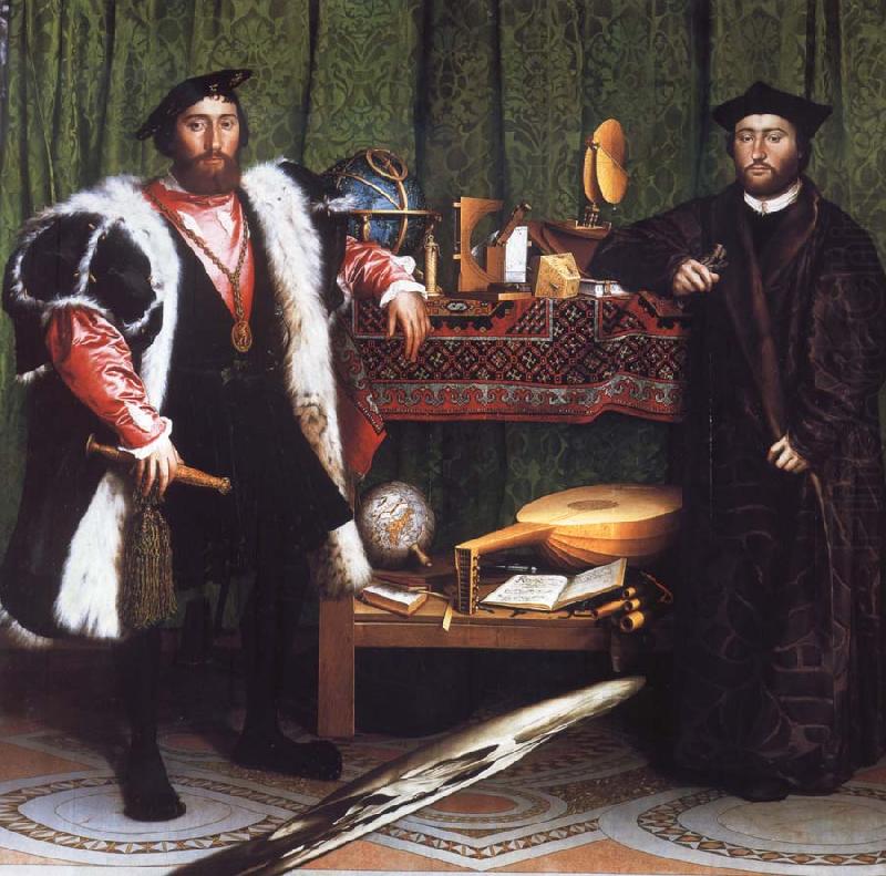 Hans holbein the younger Portrait of Jean de Dinteville and Georges de Selve china oil painting image